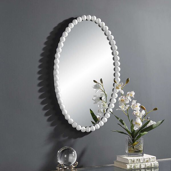 Serna Matte White Oval Wall Mirror, image 3