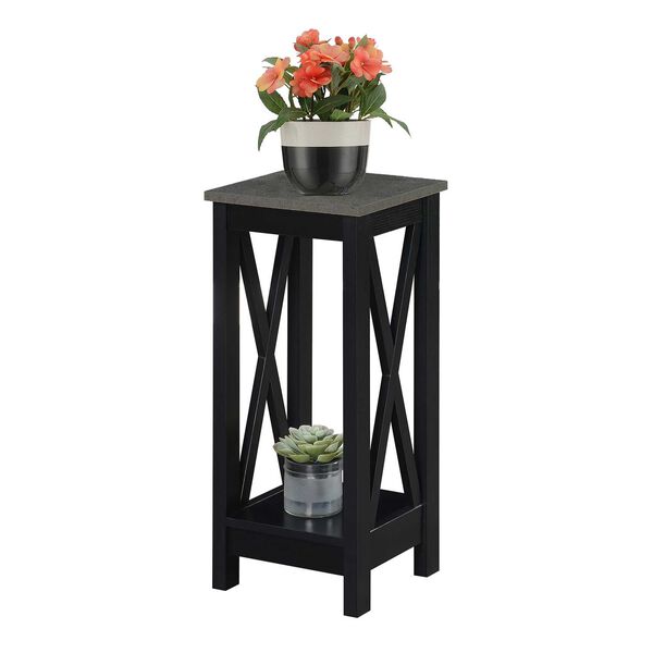 Oxford Cement and Black 26-Inch Plant Stand, image 5