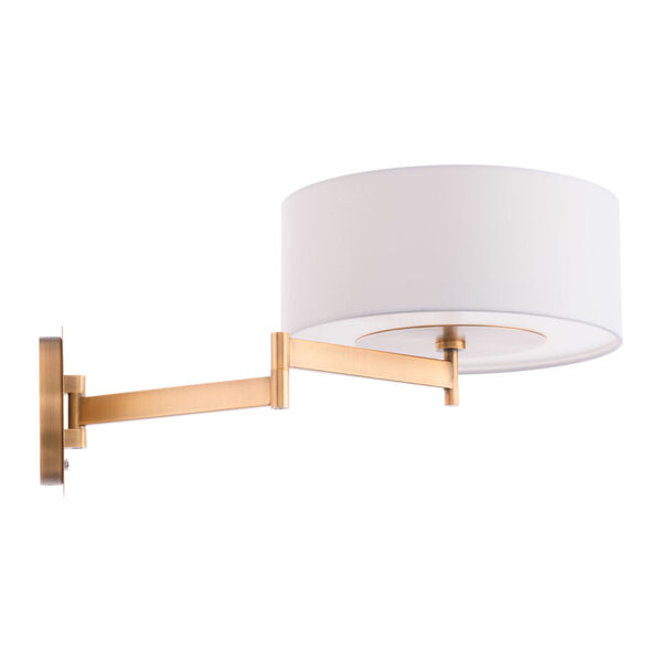 Chelsea Aged Brass LED Swing Arm Wall Light, image 3