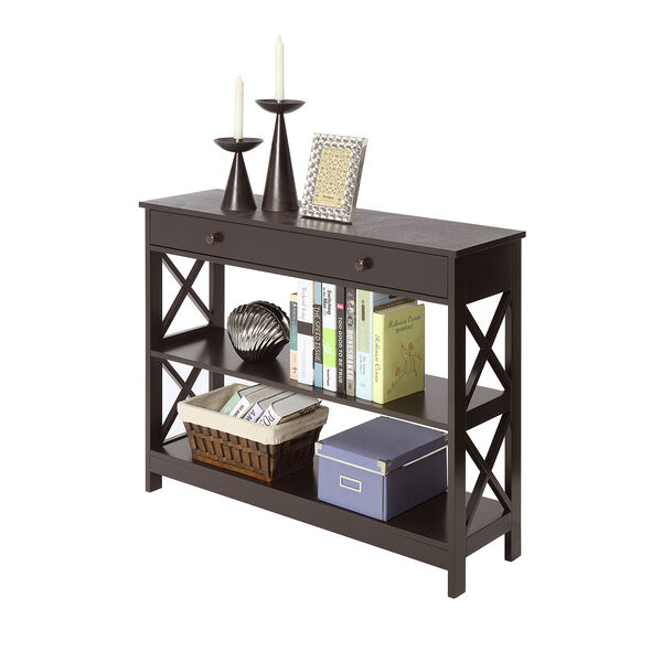 Oxford One Drawer Console Table in Espresso, image 3