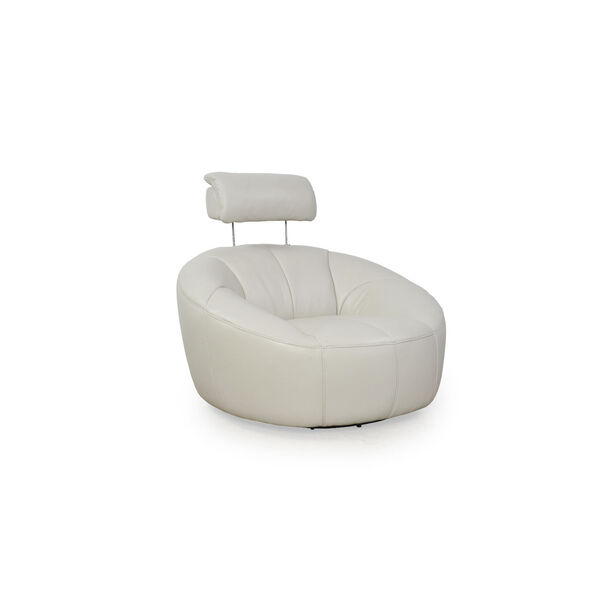 Nicollet Light Grey Full Leather Swivel Chair, image 3