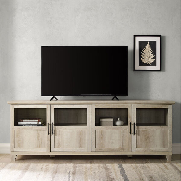 Goodwin White Oak TV Console with Four Panel Door, image 1