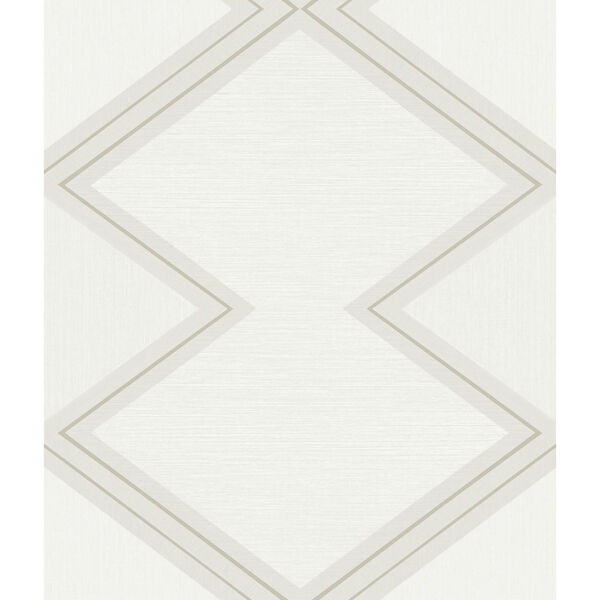 White and Cream 20.5 In. x 33 Ft. Diamond Twist Wallpaper, image 2