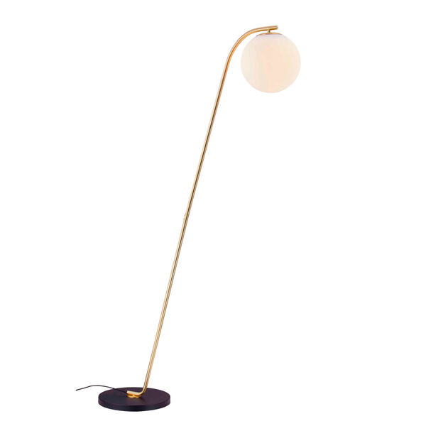 Roden Gold Frost Glass One-Light Floor Lamp, image 1