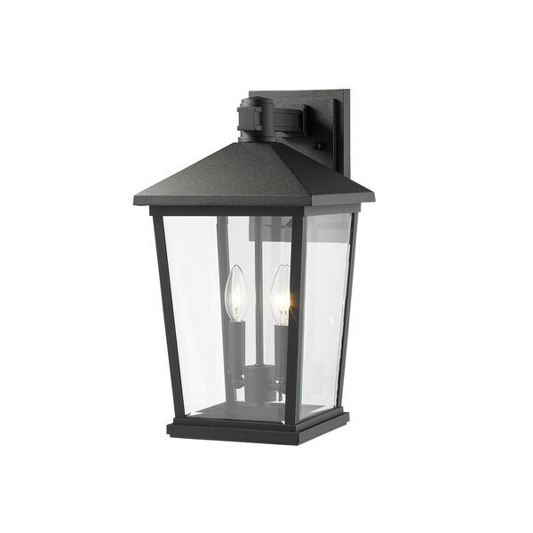 Beacon Black Two-Light Outdoor Wall Sconce With Transparent Beveled Glass - (Open Box), image 4