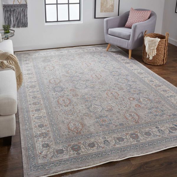 Marquette Taupe Silver Blue Rectangular 4 Ft. x 5 Ft. 3 In. Area Rug, image 3