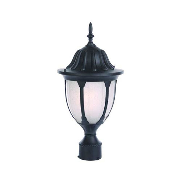 Suffolk Matte Black One-Light Post Head Frosted Glass, image 1