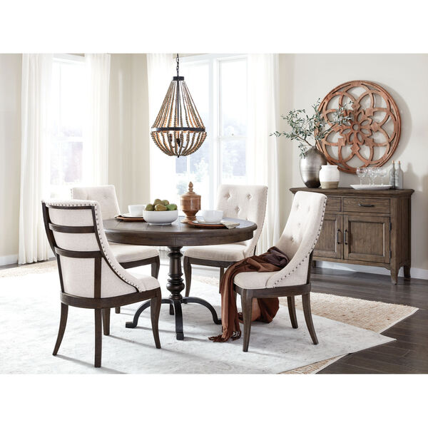 Roxbury Manor Brown Dining Arm Chair with Upholstered Seat and Back, image 6