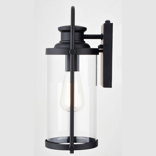 Winfield Matte Black Six-Inch One-Light Outdoor Wall Lantern with Clear Cylinder Glass, image 5