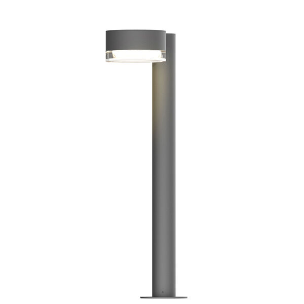 Inside-Out REALS Textured Gray 22-Inch LED Bollard with Clear Lens, image 1