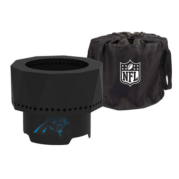 NFL Carolina Panthers Ridge Portable Steel Smokeless Fire Pit with Carrying Bag, image 1