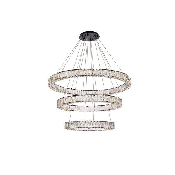 Monroe 41-Inch Integrated LED Triple Ring Chandelier, image 1