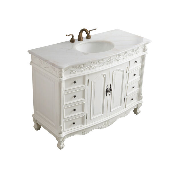 Bordeaux Antique White 48-Inch Vanity Sink Set, image 6
