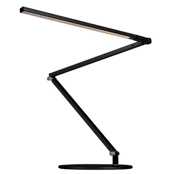 Z-Bar Metallic Black Warm Light LED Desk Lamp with Two-Piece Desk Clamp, image 1