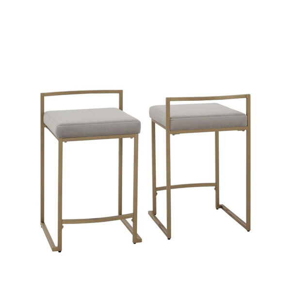 Harlowe Gray Gold Two-Piece Counter Stool Set, image 2