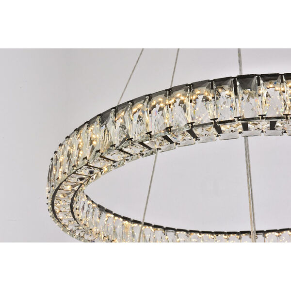 Monroe Black 32-Inch Integrated LED Double Ring Chandelier, image 4