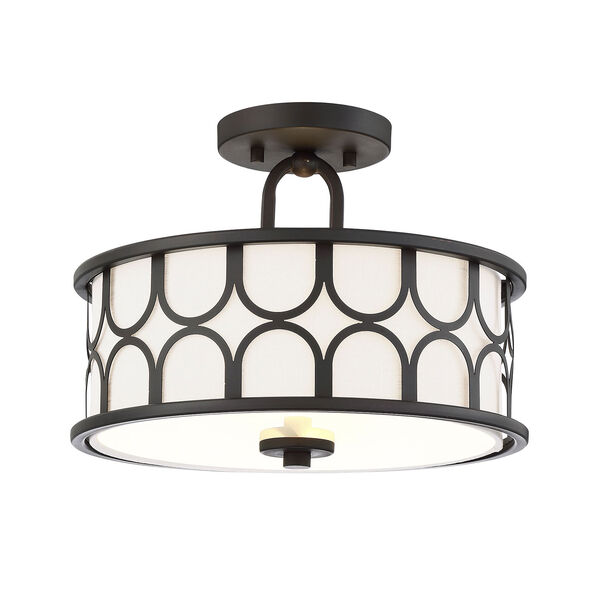 Selby Oil Rubbed Bronze Two-Light Semi Flush Mount Drum, image 3