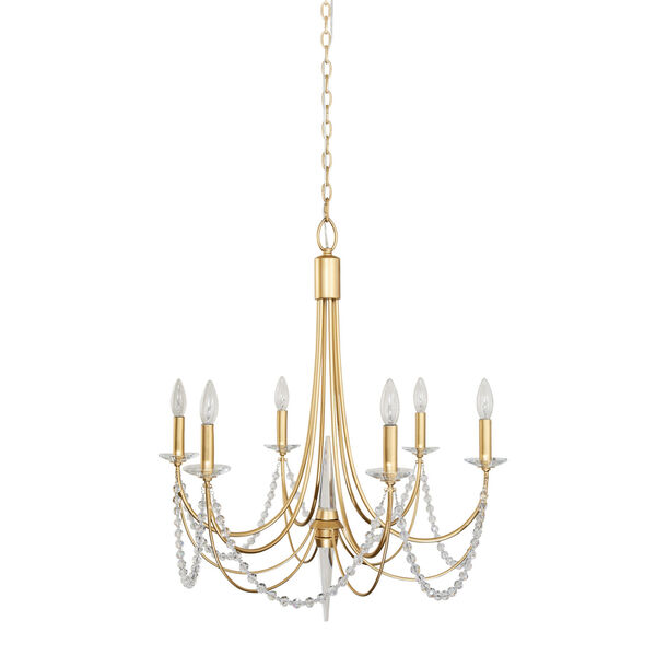Brentwood French Gold Six-Light Chandelier, image 3