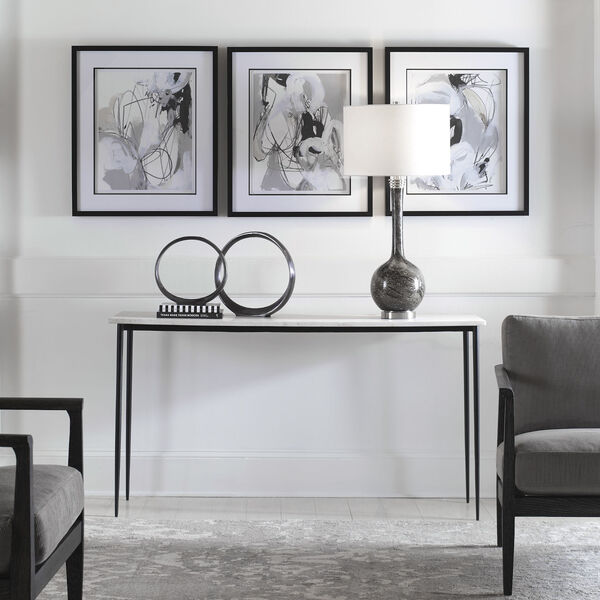 Nightfall White and Black Console Table, image 3