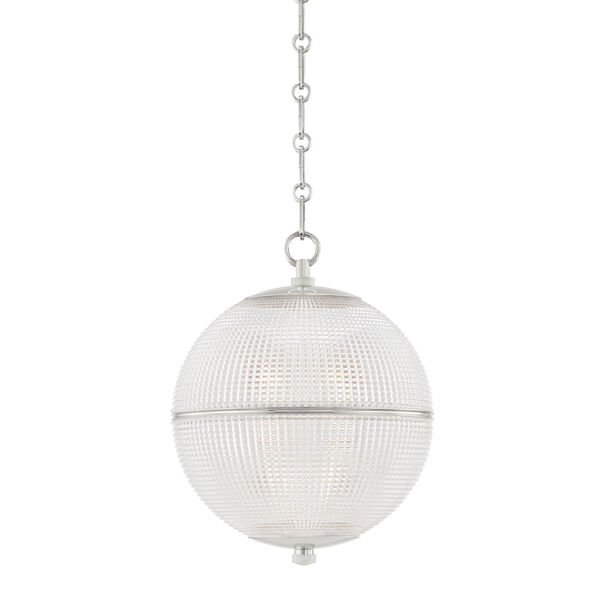 Sphere No. 3 Polished Nickel One-Light 18-Inch Pendant, image 1