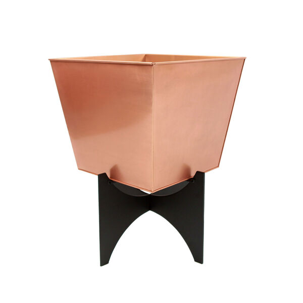 Zaha II Copper Plated Planter with Flower Box, image 7