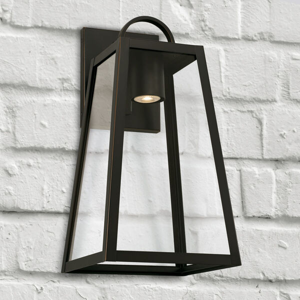 Leighton Oiled Bronze 10-Inch One-Light Minimal Light Pollution Outdoor Wall Lantern with Clear Glass, image 3