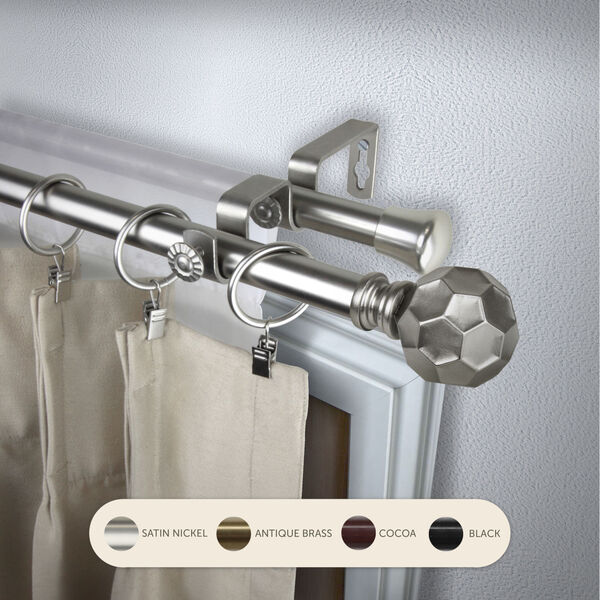 Christiano Satin Nickel 48-Inch Double Curtain Rod, image 2