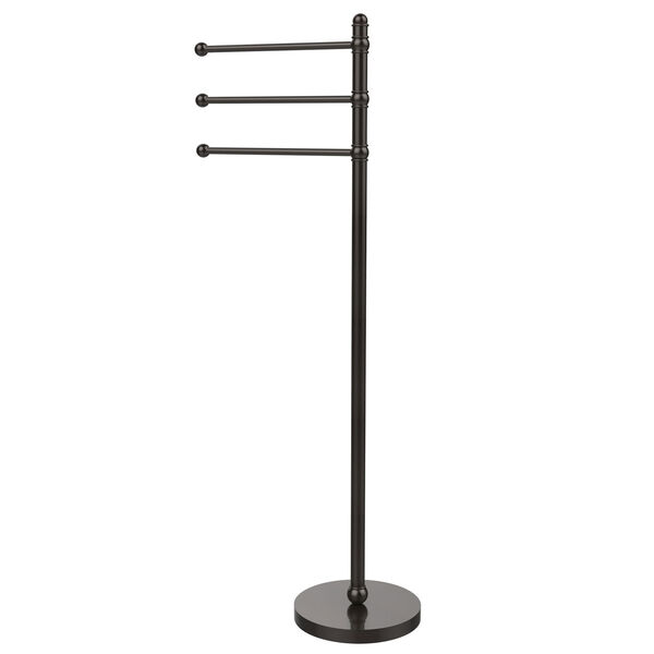 49 Inch Towel Stand with 3 Pivoting Arms, Oil Rubbed Bronze, image 1