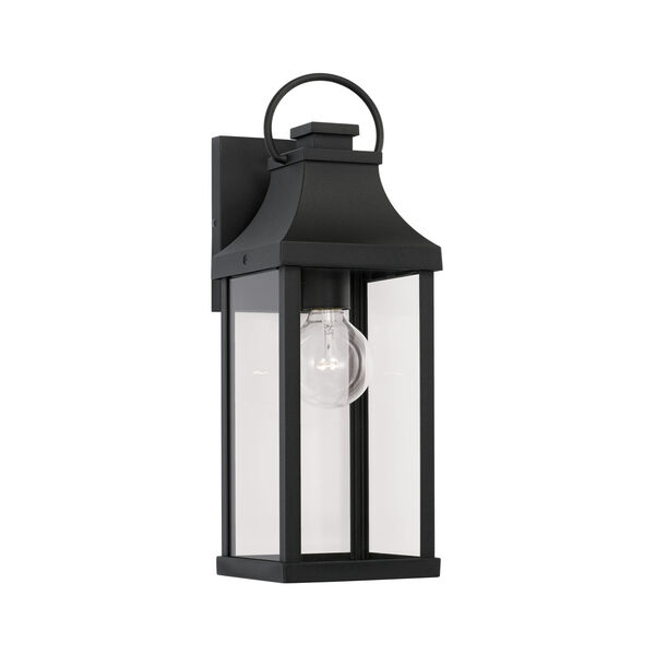 Bradford Black Outdoor One-Light Wall Lantern with Clear Glass, image 1
