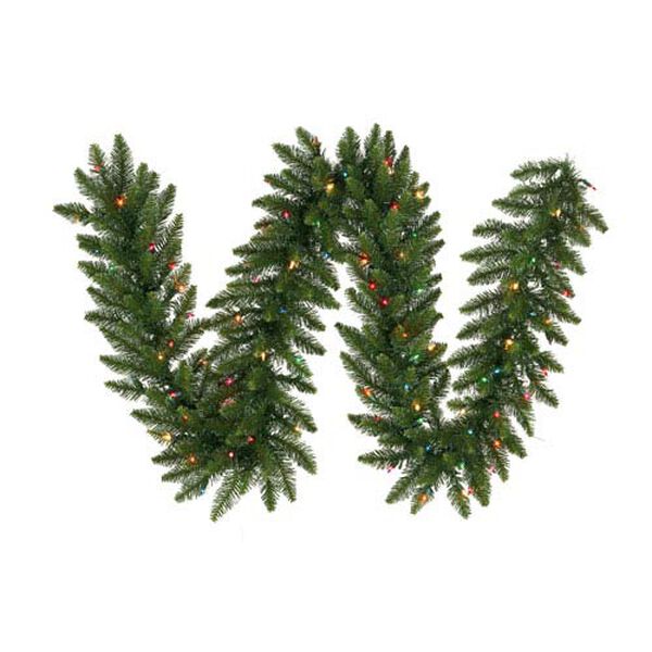 Camdon Fir 9-Foot Garland w/110 Multi-color Wide Angle LED Lights and 260 Tips, image 1