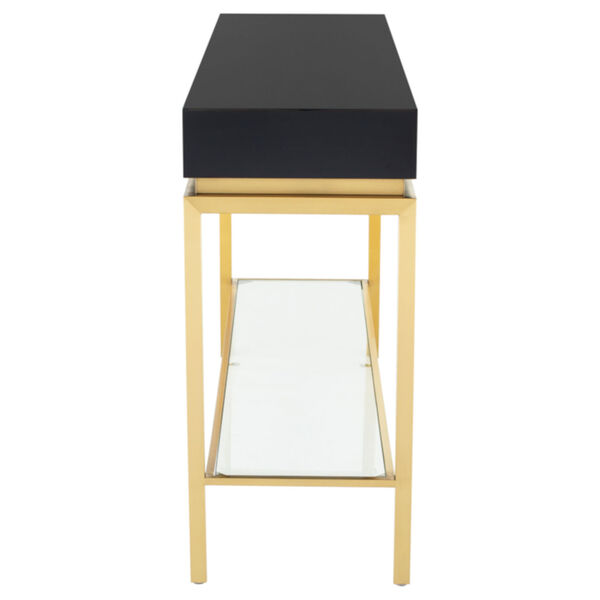 Isabella Polished Black and Gold Console Table, image 3