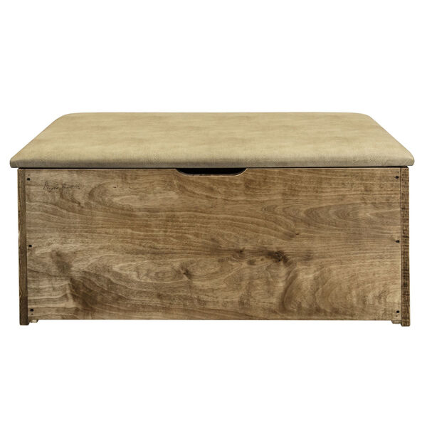 Homestead Stain and Lacquer Blanket Chest with Buckskin Upholstery, image 6