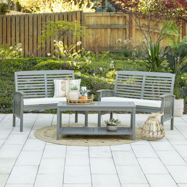 Gray Wash 24-Inch Three-Piece Classic Outdoor Chat Set, image 1