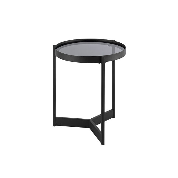 Rhonda Black with Smoked Glass Round Side Table, image 4