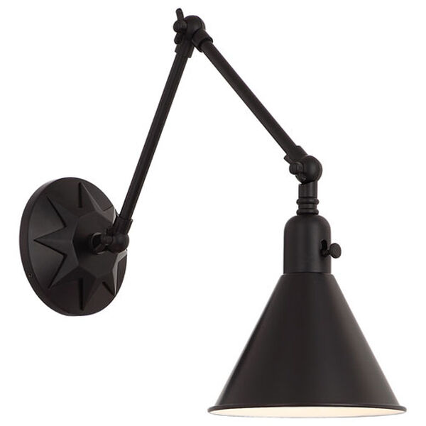 Grant Black One-Light Swing Arm Wall Sconce, image 1
