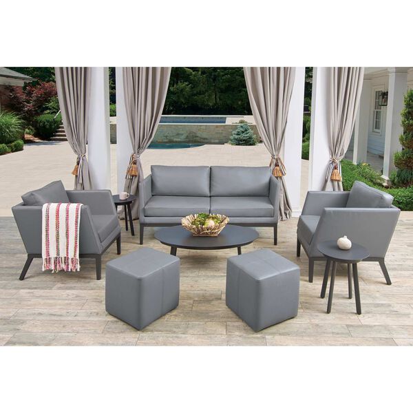 Salino and Eiland Powder Coat Carbon Eight-Piece Outdoor Furniture Set, image 2
