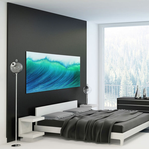 Blue Wave Frameless Free Floating Tempered Glass Wall Art, image 4