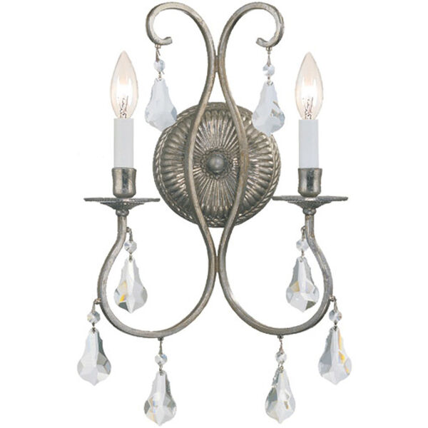 Ashton Olde Silver Two-Light Wall Sconce, image 1