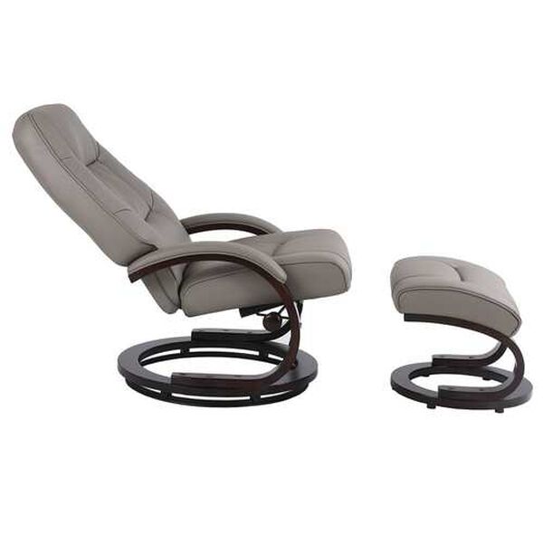 Sundsvall Putty and Chocolate Air Leather Recliner with Ottoman, Set of 2, image 3