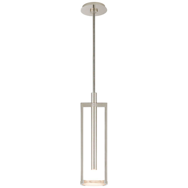 Melange Small Floating Disc Pendant in Polished Nickel with Alabaster by Kelly Wearstler, image 1