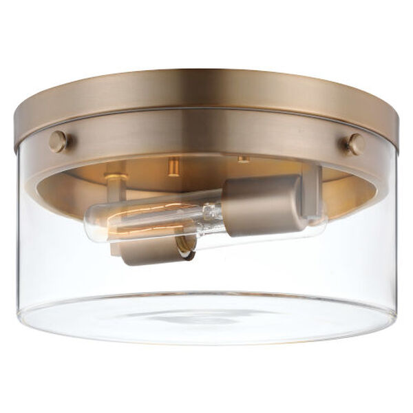 Intersection Burnished Brass 14-Inch Two-Light Flush Mount, image 2