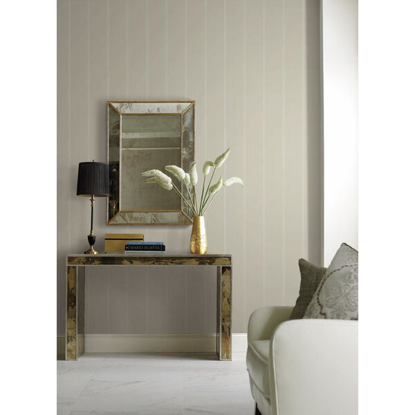Stripes Resource Library Cream and Gray Social Club Stripe Wallpaper – SAMPLE SWATCH ONLY, image 2