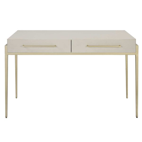 Jewel White and Gold Writing Desk, image 1