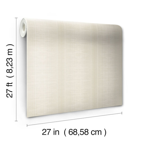 Handpainted  Beige Silk Weave Stripe Wallpaper, image 4