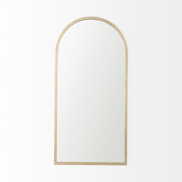 Giovanna Gold 24-Inch x 49-Inch Metal Frame Rounded Arch Vanity Mirror, image 2