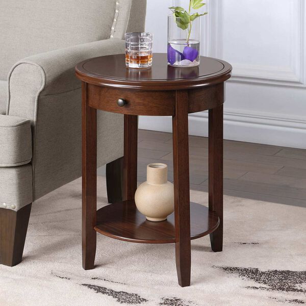 American Heritage Espresso Baldwin One-Drawer End Table with Shelf, image 2