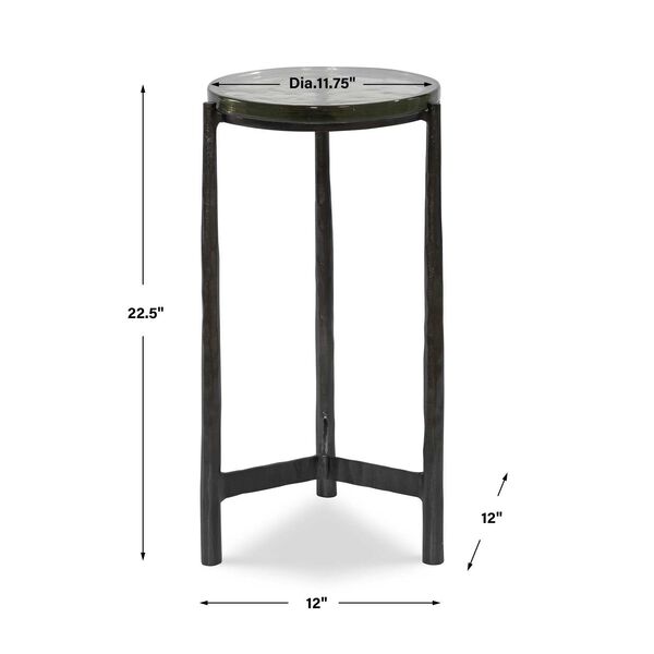 Eternity Dark Gunmetal Iron and Glass Accent Table, image 3