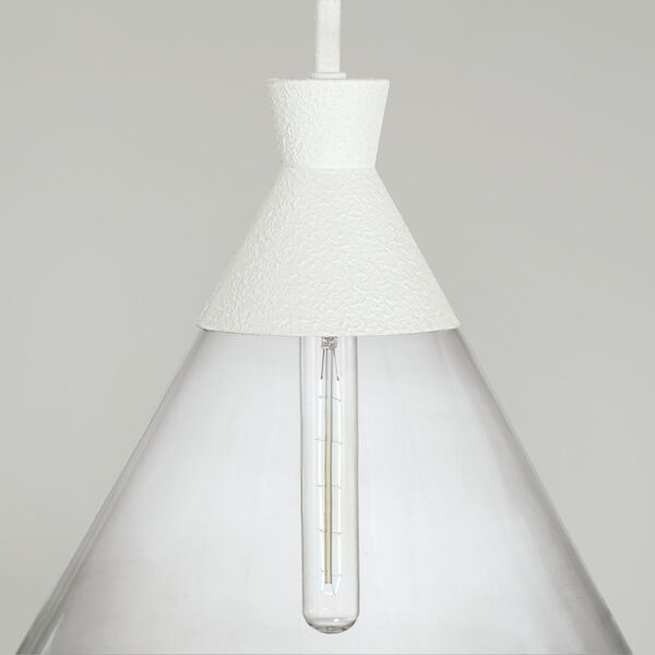 Paloma Textured White One-Light Pendant with Clear Glass, image 2