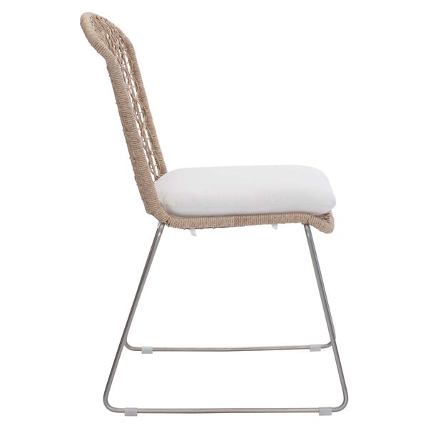 Carmel Hazelnut Outdoor Side Chair with Seat Pad, image 2