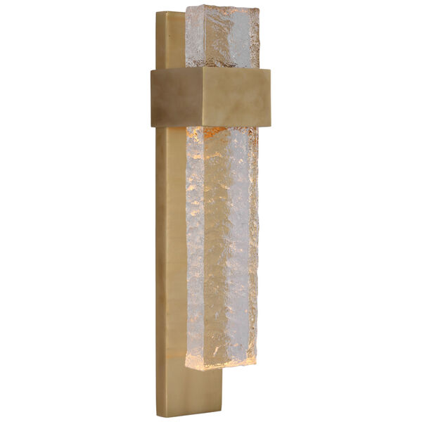 Brock Medium Sconce in Soft Brass and Clear Wavy Glass by Marie Flanigan, image 1